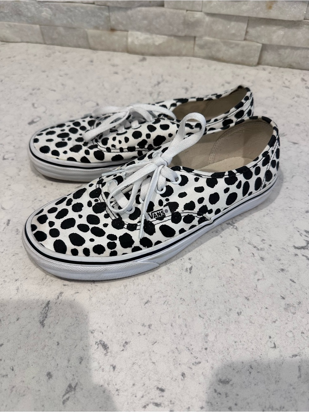 Vans Low-Top Sneakers in Black & White Dalmatian Spot